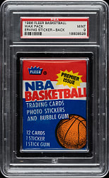 1986-1987 Fleer Basketball Unopened Wax Pack PSA MINT 9 - Julius Erving Sticker on Back