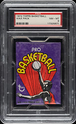 1972-1973 Topps Basketball Unopened Wax Pack PSA NM-MT 8 - Kareem Abdul-Jabbar on Back