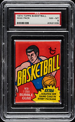 1974-1975 Topps Basketball Unopened Wax Pack PSA NM-MT 8
