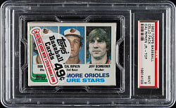 1982 Topps Unopened Cello Pack PSA MINT 9 - Cal Ripken Jr. Rookie on Top