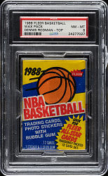 1988-1989 Fleer Basketball Unopened Wax Pack PSA NM-MT 8 - Dennis Rodman Rookie on Top