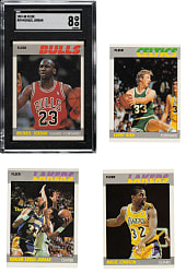 High-Grade 1987-1988 Fleer Basketball Complete Set (132) Plus Complete Stickers Set (11) Including #59 Michael Jordan SGC NM/MT 8
