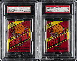1981-1982 Topps Basketball Unopened Wax Pack PSA NM 7 Pair - Magic Johnson and Kevin McHale on Back