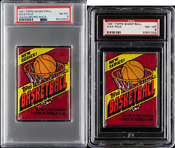 1981-1982 Topps Basketball Unopened Wax Pack PSA NM-MT 8 Pair Including Julius Erving on Back