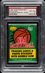 1987-1988 Fleer Basketball Unopened Wax Pack PSA NM-MT 8 - Charles Barkley on Back