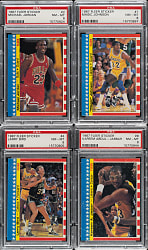 1987-1988 Fleer Basketball Stickers PSA NM-MT 8 Complete Set (11)