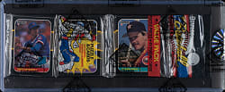 1987 Donruss Unopened Rack Pack - BBCE - Greg Maddux Rookie on Top