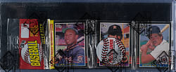 1985 Donruss Unopened Rack Pack - BBCE - Kirby Puckett Rookie on Top