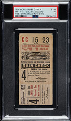 1928 St. Louis Cardinals (vs. New York Yankees) World Series Game 4 Ticket Stub PSA POOR 1 - Lou Gehrig Home Run and Babe Ruth Hits Three Home Runs!