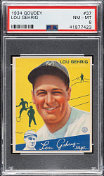 1934 R320 Goudey #37 Lou Gehrig PSA NM-MT 8