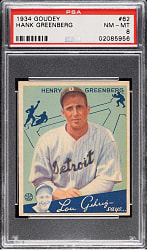1934 R320 Goudey #62 Hank Greenberg Rookie PSA NM-MT 8