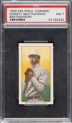 1909 E95 Philadelphia Caramel Christy Mathewson PSA NM 7 - 1 of 2 - Highest Graded!