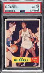 1957-1958 Topps Basketball #77 Bill Russell Rookie PSA NM-MT 8