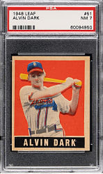 1948-1949 Leaf #51 Alvin Dark Short Print PSA NM 7