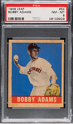 1948-1949 Leaf #54 Bobby Adams Short Print PSA NM-MT 8 - Highest Graded!