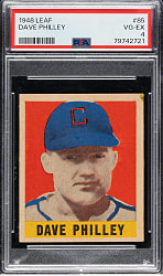 1948-1949 Leaf #85 Dave Philley Short Print PSA VG-EX 4
