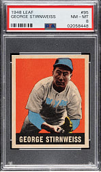 1948-1949 Leaf #95 George Stirnweiss PSA NM-MT 8