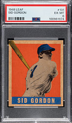1948-1949 Leaf #131 Sid Gordon Short Print PSA EX-MT 6
