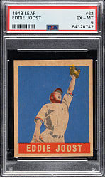 1948-1949 Leaf #62 Eddie Joost Short Print PSA EX-MT 6