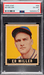 1948-1949 Leaf #68 Ed Miller Short Print PSA EX-MT 6