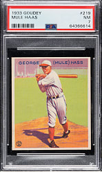 1933 R319 Goudey #219 Mule Haas PSA NM 7