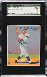 1933 R319 Goudey #128 Chuck Klein SGC EX 60
