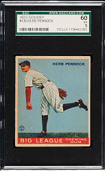 1933 R319 Goudey #138 Herb Pennock SGC EX 60