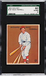 1933 R319 Goudey #197 Rick Ferrell SGC EX/NM 80