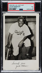 1950s JJK Copyart Real-Photo Postcard (No Text Variety) Jackie Robinson PSA EX 5
