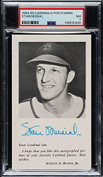 1954-1955 St. Louis Cardinals Postcards Stan Musial PSA NM 7