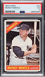1966 Topps #50 Mickey Mantle PSA VG 3