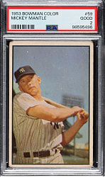 1953 Bowman Color #59 Mickey Mantle PSA GOOD 2