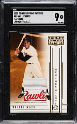 2005 Donruss Prime Patches Material Laundry Tag #85 Willie Mays #1/1 SGC MINT 9