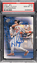 2001 Upper Deck SPx #206 Albert Pujols Rookie Autograph #966/1,500 PSA GEM MINT 10