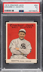 1915 E145 Cracker Jack #94 Edward Cicotte PSA EX 5
