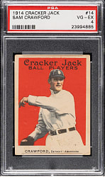 1914 E145 Cracker Jack #14 Sam Crawford PSA VG-EX 4