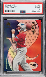 2000 Fleer E-X Football #122 Tom Brady Rookie #1,123/1,500 PSA MINT 9