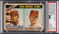 Signed 1966 Topps Venezuelan #254 Fergie Jenkins Rookie PSA POOR 1 with GEM MINT 10 Signature