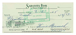 1965 Heinie Manush Signed Check