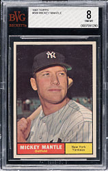 1961 Topps #300 Mickey Mantle BVG NM-MT 8
