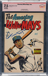 Signed 1954 "The Amazing Willie Mays" Comic CBCS 7.5