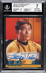 1997 Skybox Star Trek The Original Series Autograph Season One #A4 George Takei BGS NM 7 with MINT 9 Autograph