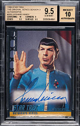 1999 Skybox Star Trek The Original Series Autograph Season Three #A59 Leonard Nimoy BGS GEM MINT 9.5 with GEM MINT 10 Signature