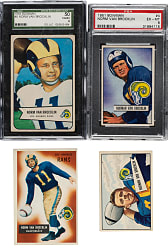 1951 to 1955 Bowman Football Norm Van Brocklin Collection (47) Including 37 Rookies and 11 Graded Cards