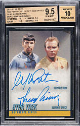 2014 Skybox Star Trek The Original Series Portfolio Prints Autograph #DA32 William Shatner/Leonard Nimoy BGS GEM MINT 9.5 with GEM MINT 10 Signature