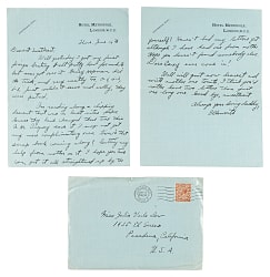 June 16, 1932 Ellsworth Vines Handwritten and Signed Letter to Girlfriend - Wimbledon Winning Year!