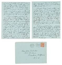 June 16, 1932 Ellsworth Vines Handwritten and Signed Letter to Girlfriend - Wimbledon Winning Year!