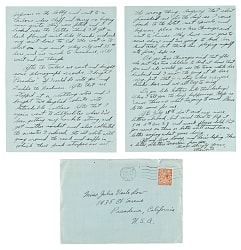 June 17, 1932 Ellsworth Vines Handwritten and Signed Letter to Girlfriend - Wimbledon Winning Year!