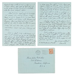 June 19, 1932 Ellsworth Vines Handwritten and Signed Letter to Girlfriend - Wimbledon Winning Year!