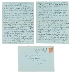June 20, 1932 Ellsworth Vines Handwritten and Signed Letter to Girlfriend - Wimbledon Winning Year - Date of First Match!